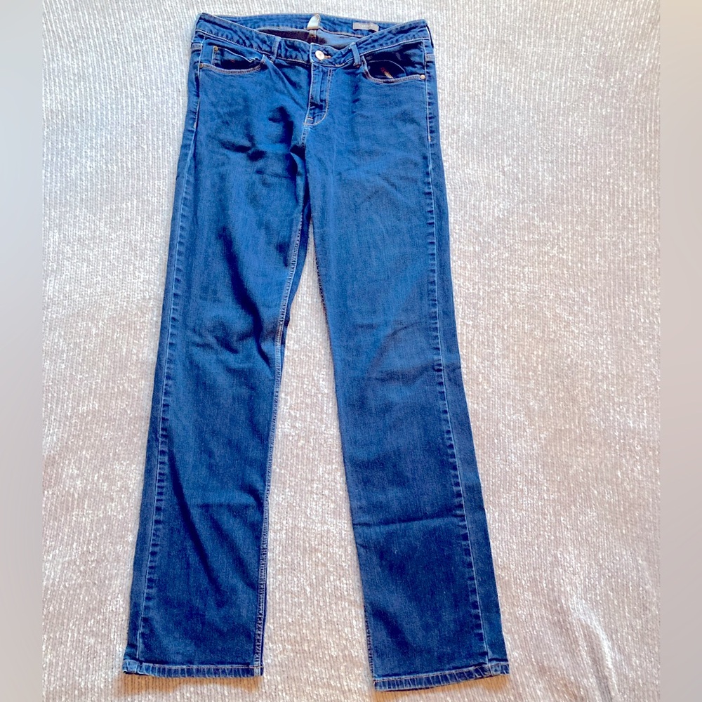 Mango Christy Bootcut Jeans Low Rise Y2K Medium Wash Denim‎ Size 12 MNG